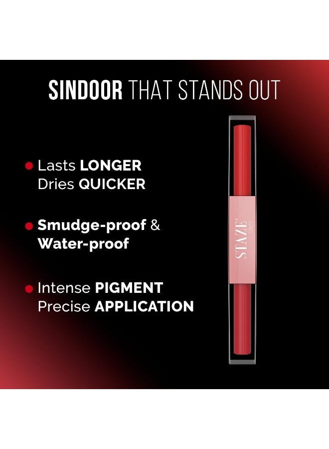 Staze 9to9 Perfect Duo 2 in 1 Liquid Sindoor | Smudgeproof and waterproof liquid Sindoor in Rich Red and Deep Maroon - Image 4